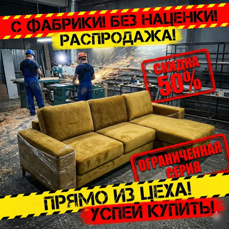 Простой рекламный креатив мебельной фабрики