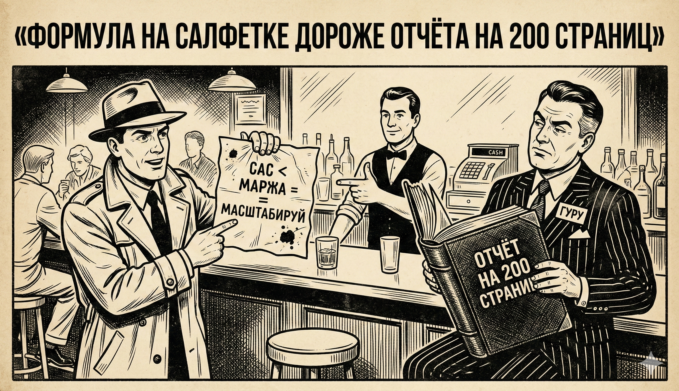 Формула CAC на салфетке в баре — проще чем отчёт на 200 страниц