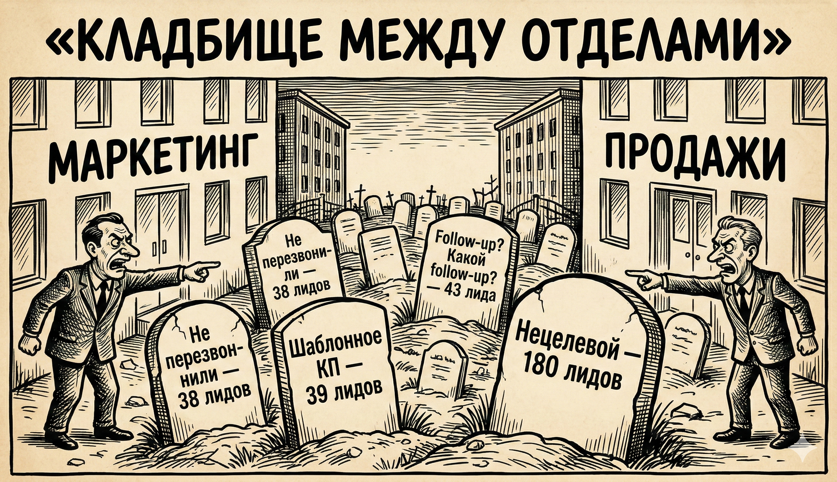 Кладбище лидов между маркетингом и продажами — где умирают сделки в B2B